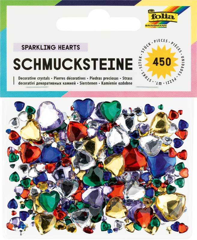 Schmucksteine - 450 Stk. Pkg., Herzen