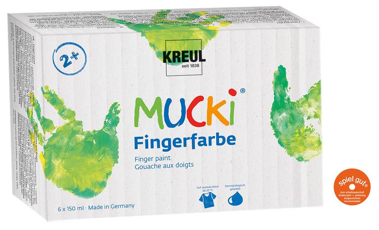 Fingerfarben Set MUCKI Basic - 6 x 150 ml