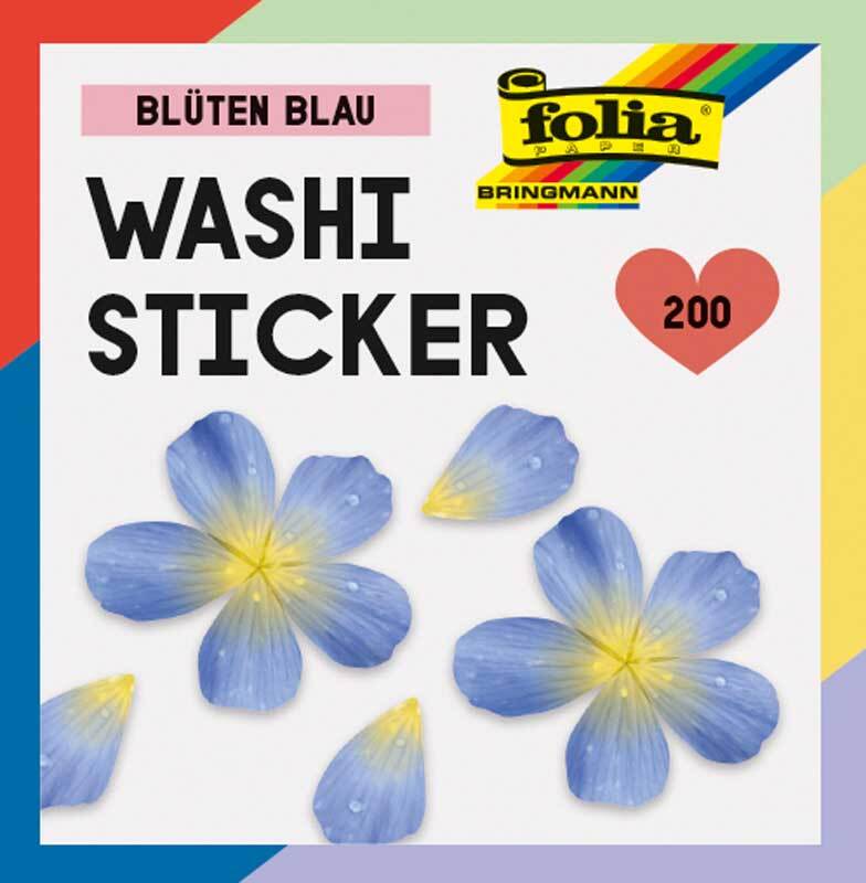 Washi Sticker - Bl&#xFC;ten blau