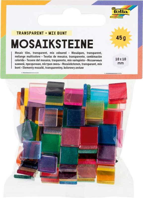 Mosaiksteine Set 45 g - transparent, 10 x 10 mm