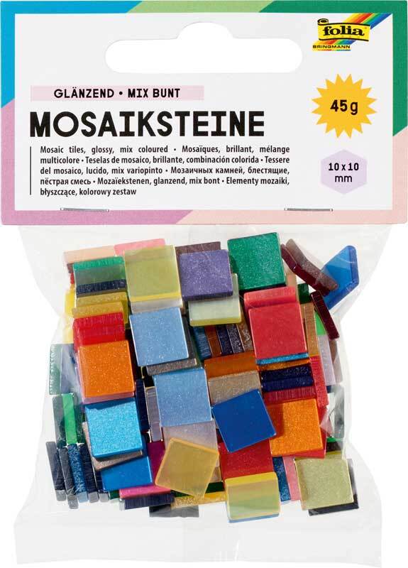 Mosaiksteine Set 45 g - gl&#xE4;nzend, 10 x 10 mm