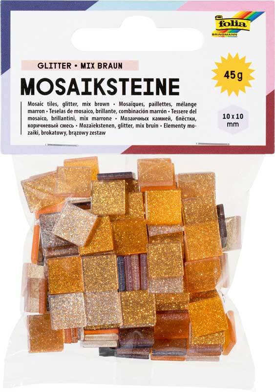 Mosaik Glitter Mix - 10 x 10 mm, braun