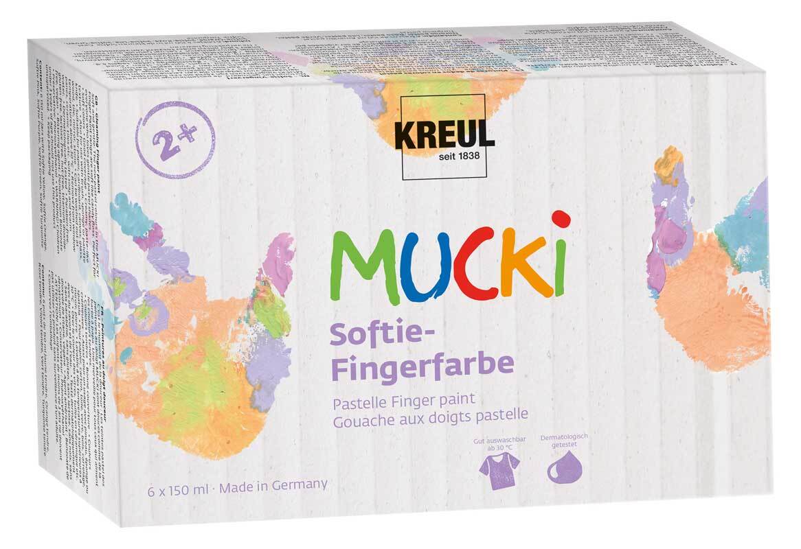 Funkelfingerfarben Set MUCKI  Softie - 6 x 150 ml