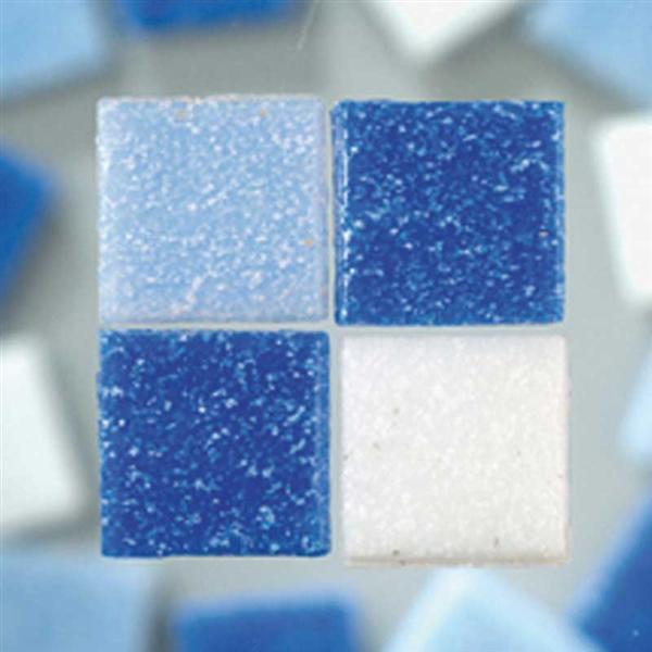 Mosaik Glassteine 1000 g - 10 x 10 mm, blaumix